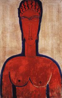 Amedeo Modigliani Large red Bust